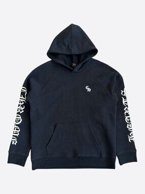 Chrome Hearts Black & White Embroidered Slo Ride Logo Hoodie